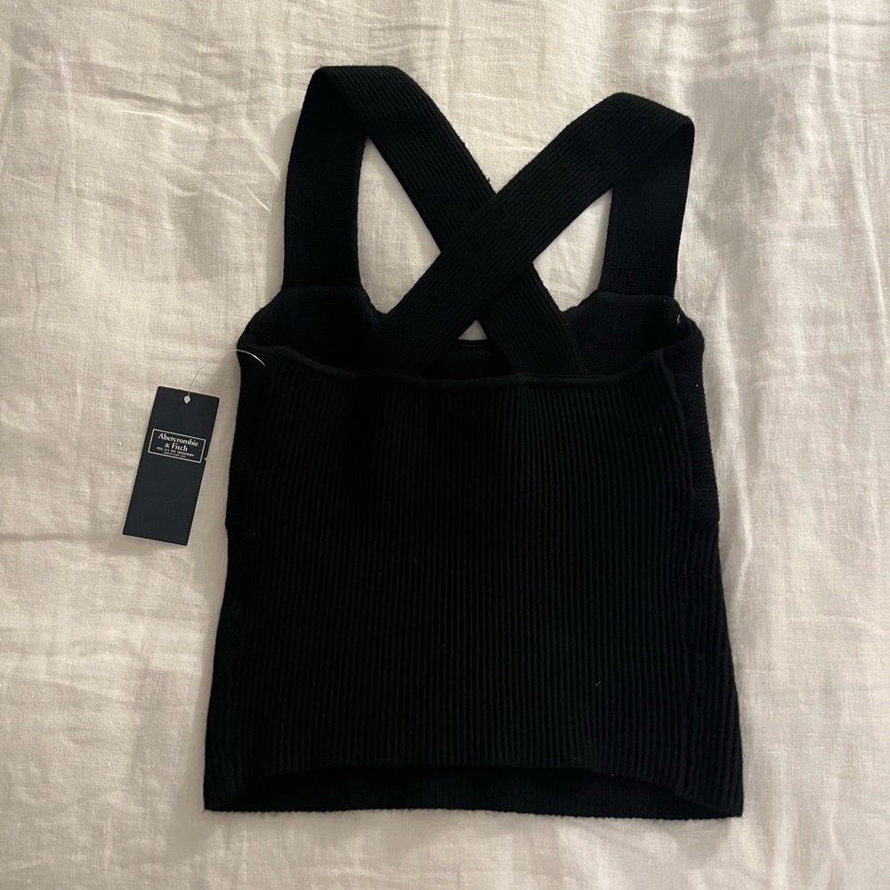 Abercrombie & Fitch Black Ribbed Square-Neck Tank Top - Picture 6 of 10
